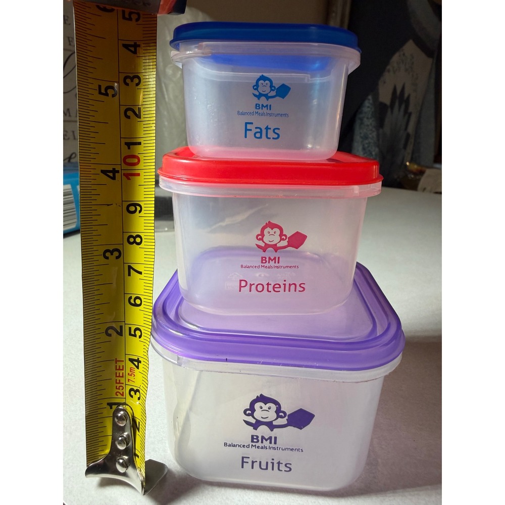 BMI Balanced Meals Instruments Portion Control Container Set 7 Piece Color Coded - Picture 5 of 5